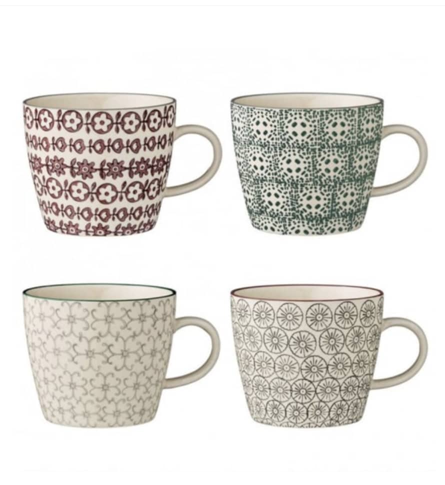 Bloomingville Set of 4 Ceramic Karine Mugs