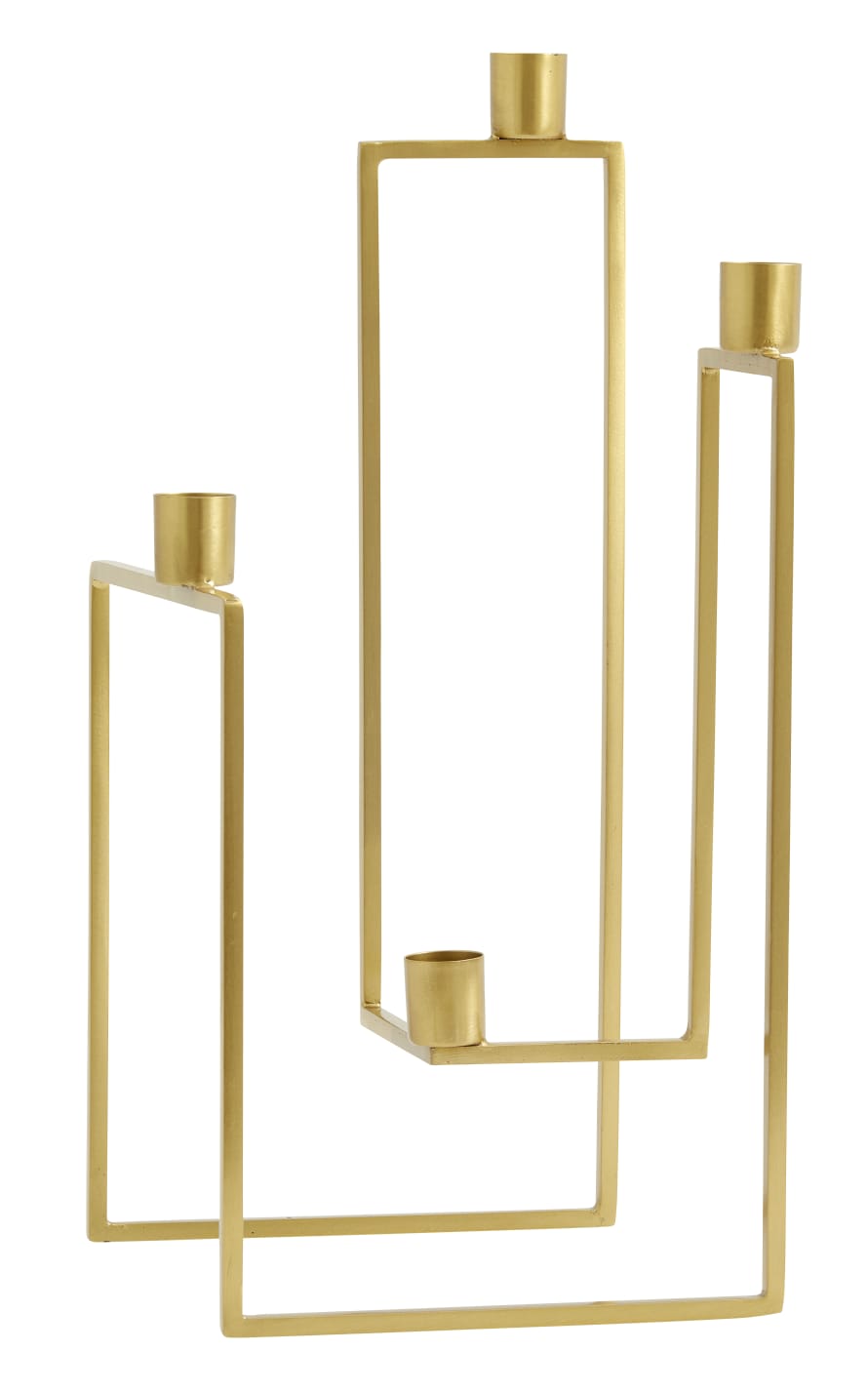 Nordal Ora Candle Holder Brass F/4 Candles