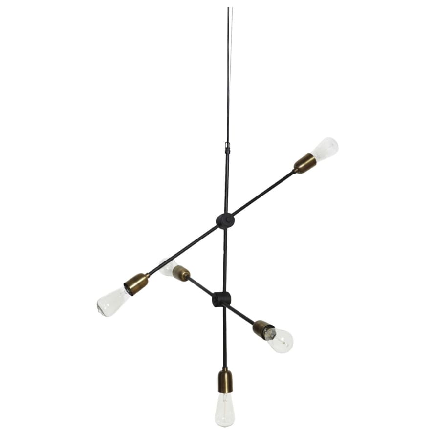 House Doctor Molecular Ceiling Lamp 68 xh78cm in Black and Matt Gold