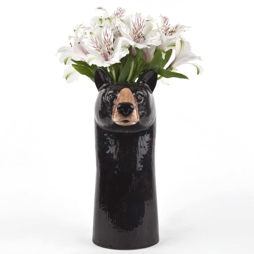 Quail Ceramics Black Bear Vase