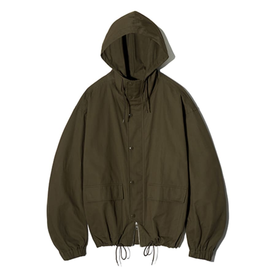 Trouva: Cord Hood Zip Jacket in Khaki