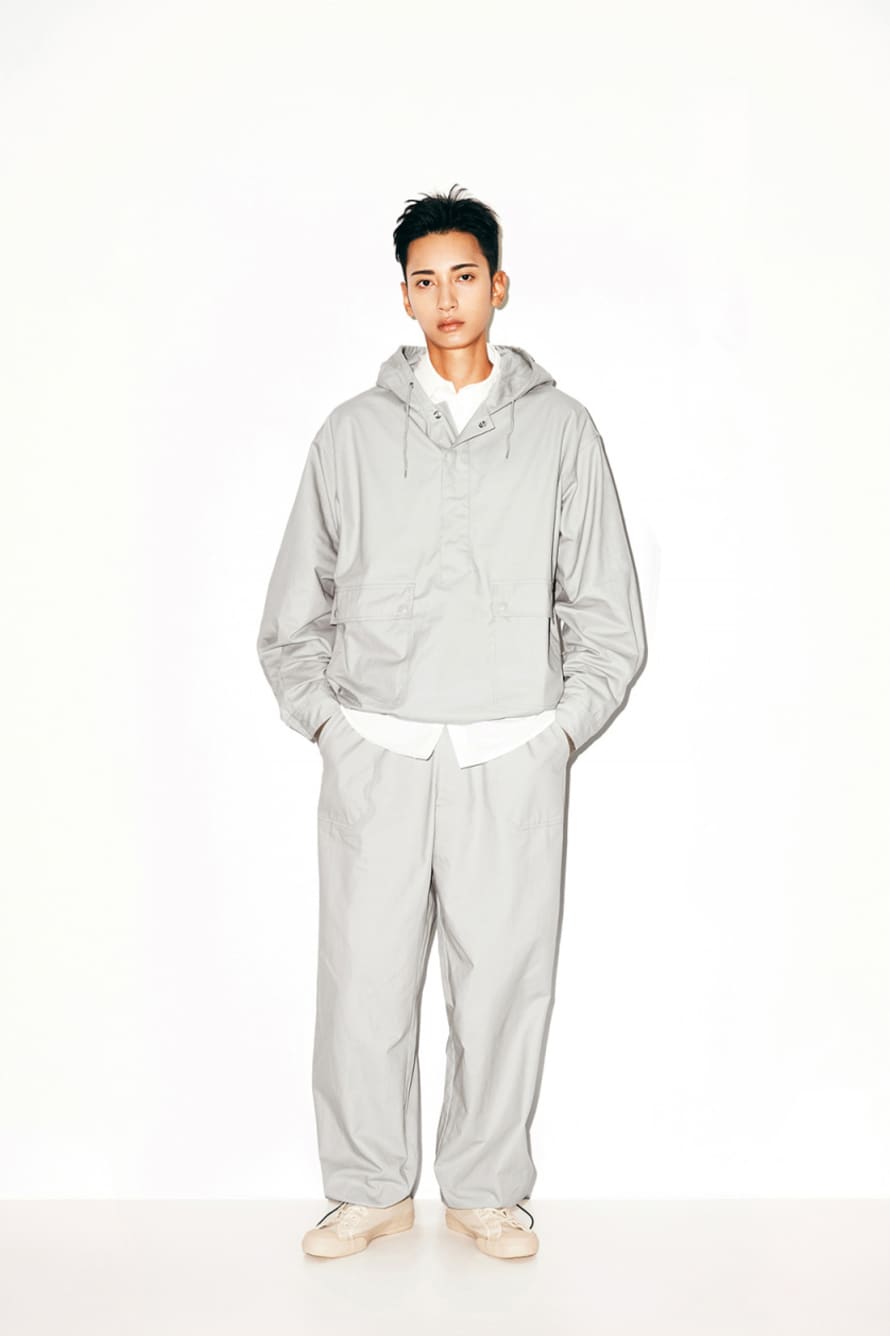 Partimento Washing Cotton Wide String Pants in Grey