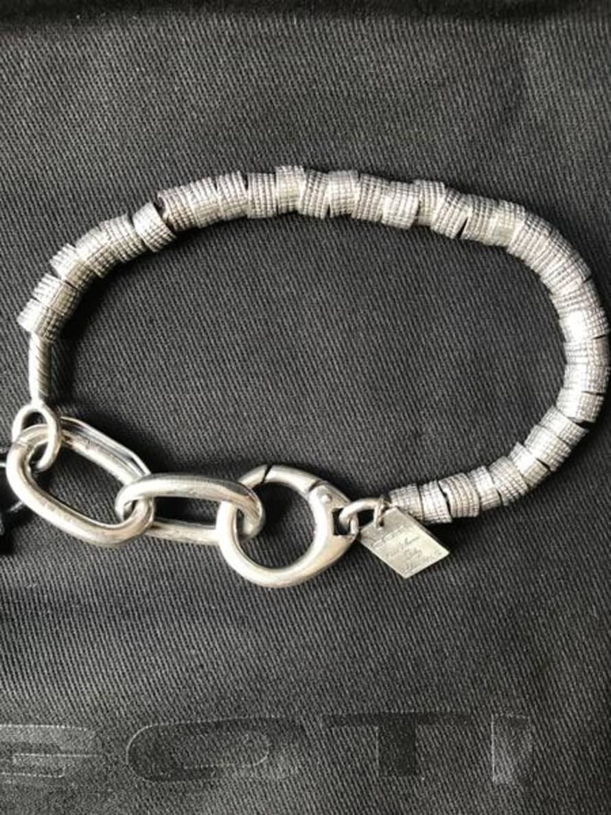 Goti 925 Oxidised Silver Shaped Bracelet Br 1327