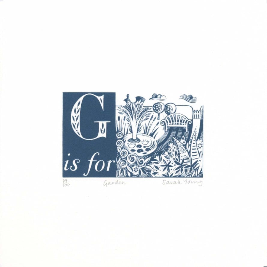 Sarah Young Silkscreen G is for Garden Alphabet Print