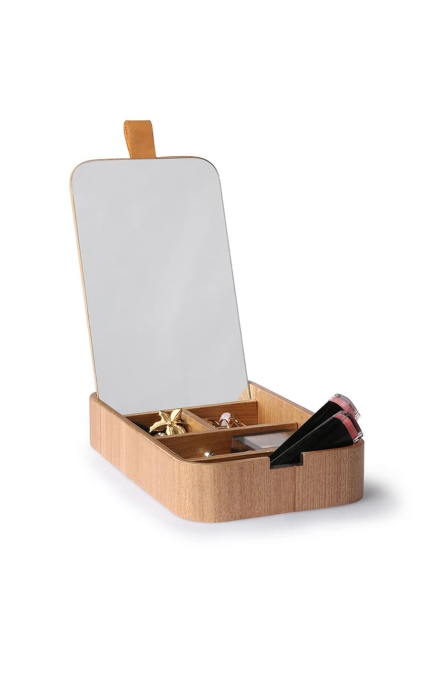 HK Living Wooden Willow Mirror Box