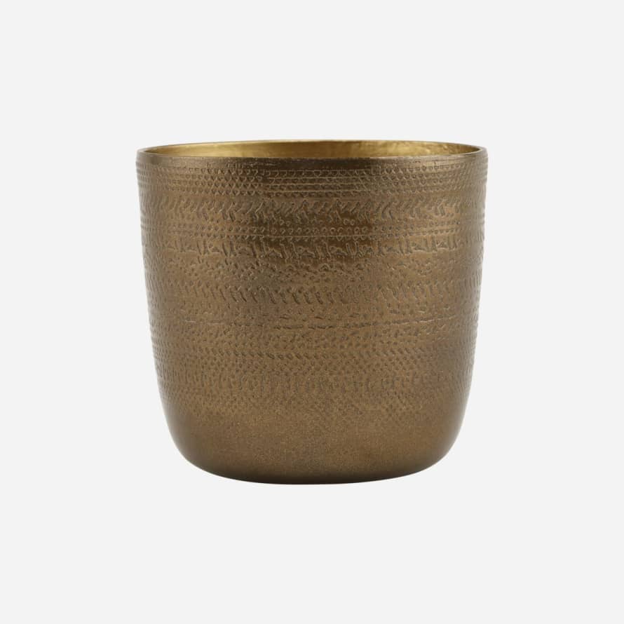 House Doctor Planter Chappra, Antique Brass Finish