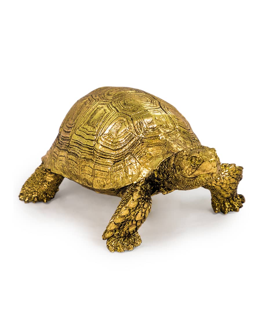 &Quirky Small Gold Tortoise Figure