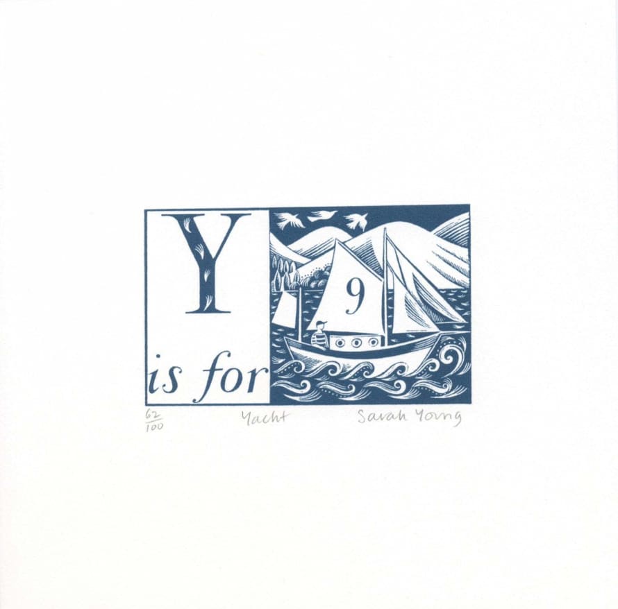 Sarah Young Silkscreen Y is for Yacht Alphabet Print