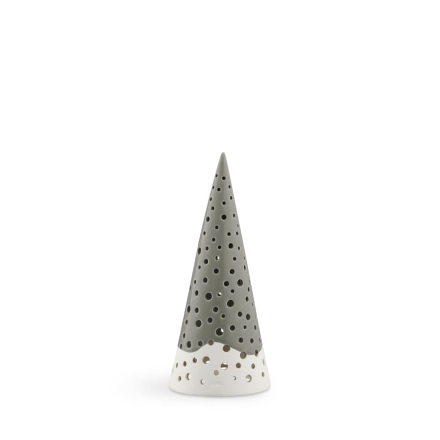 Kähler Nobili Ceramic Cone Tealight Holder 19cm Grey-Green
