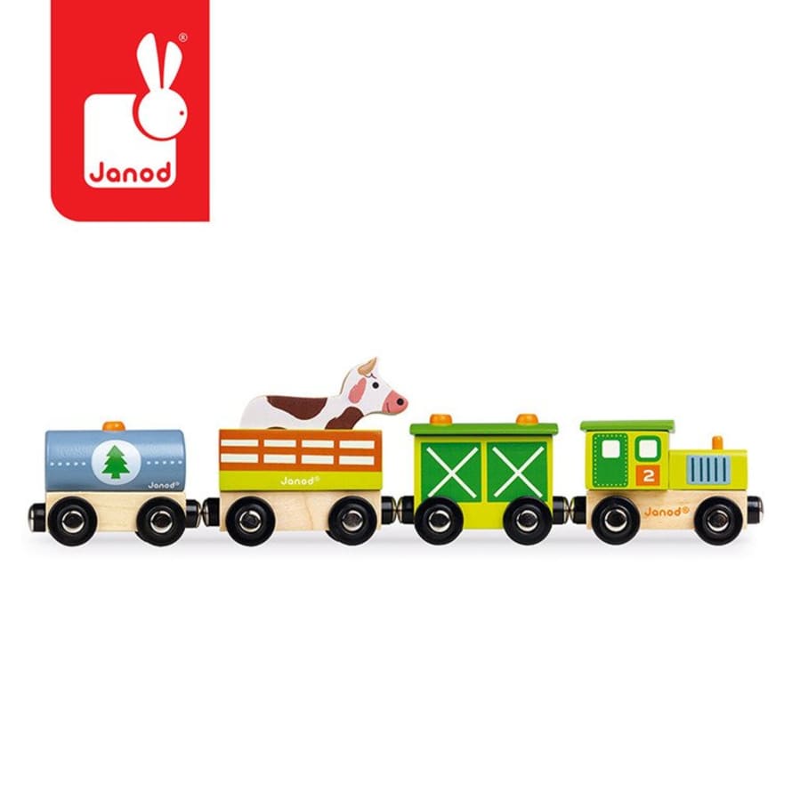 Janod Farm Story Wooden Train Toy