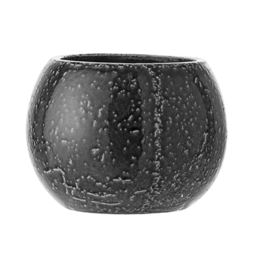 Bloomingville Dark Grey Stoneware Round Pot 