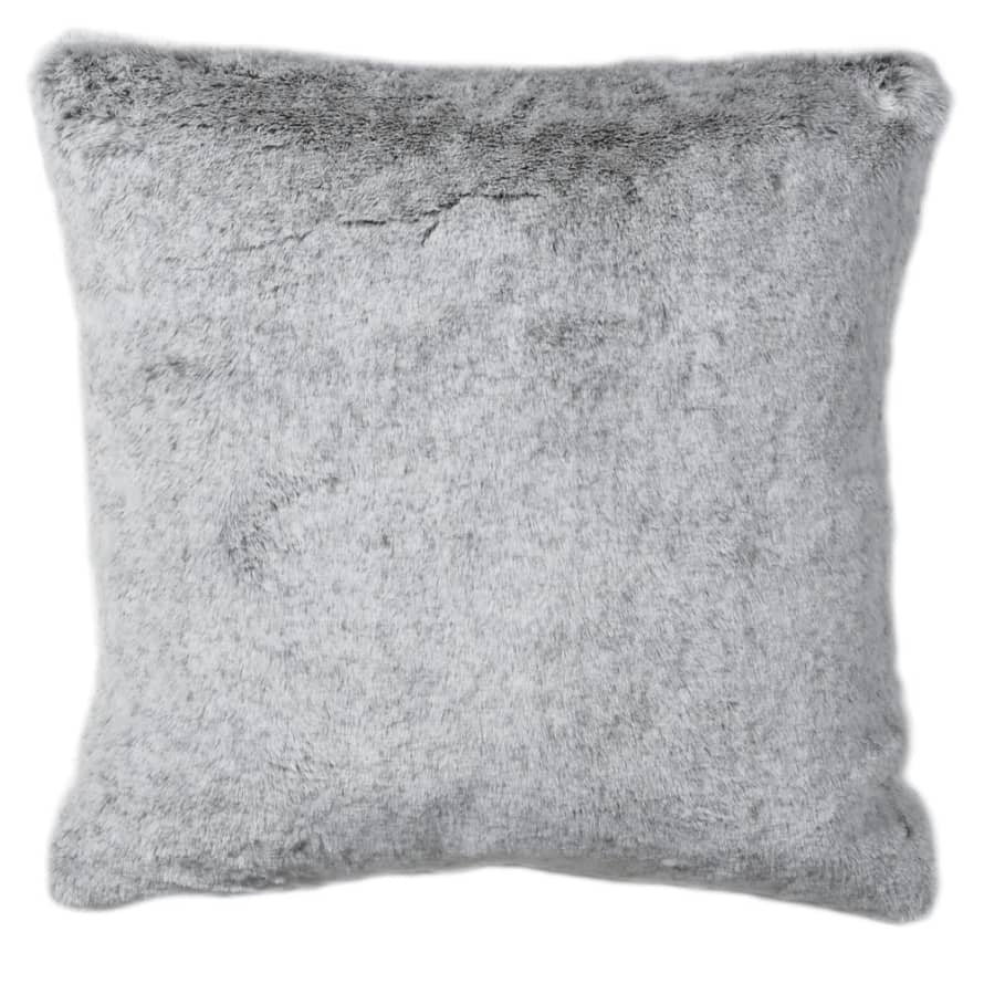 Grace and Grey Light Grey Faux Fur Cushion