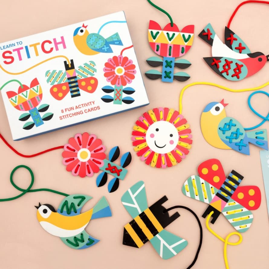 Rex London Learn to Stitch Cardboard Fun Activity Stitching Cards