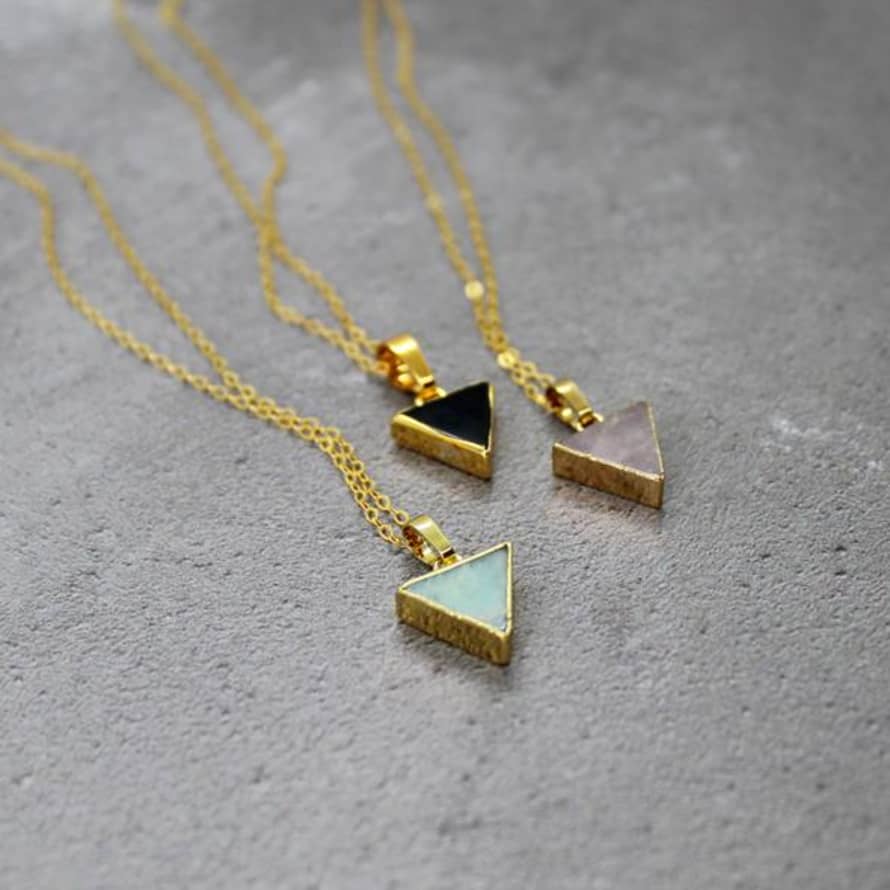 Mara Studio Amazonite Stone Triangle Necklace