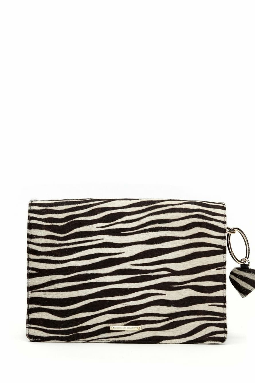 Fabienne Chapot Large Black and White Felice Hairy Bag