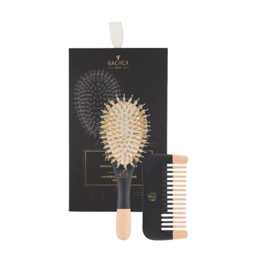 Bachca Wooden Brush and Little Comb Men Kit