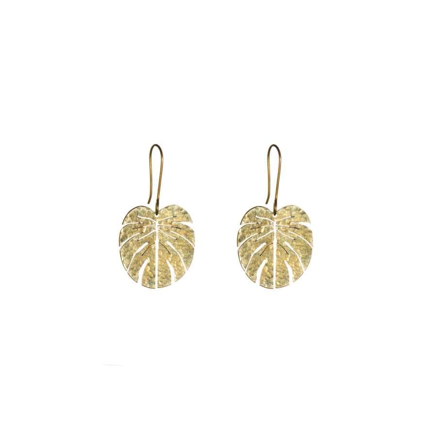Just Trade  Song of the Trees Tropical Leaf Earrings - Small