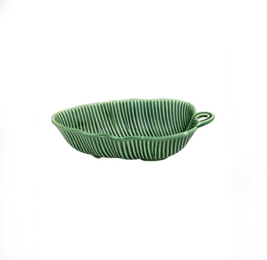 Bordallo Pinheiro Banana Bowl Leaf Green Handpainted Earthenware 21 cm