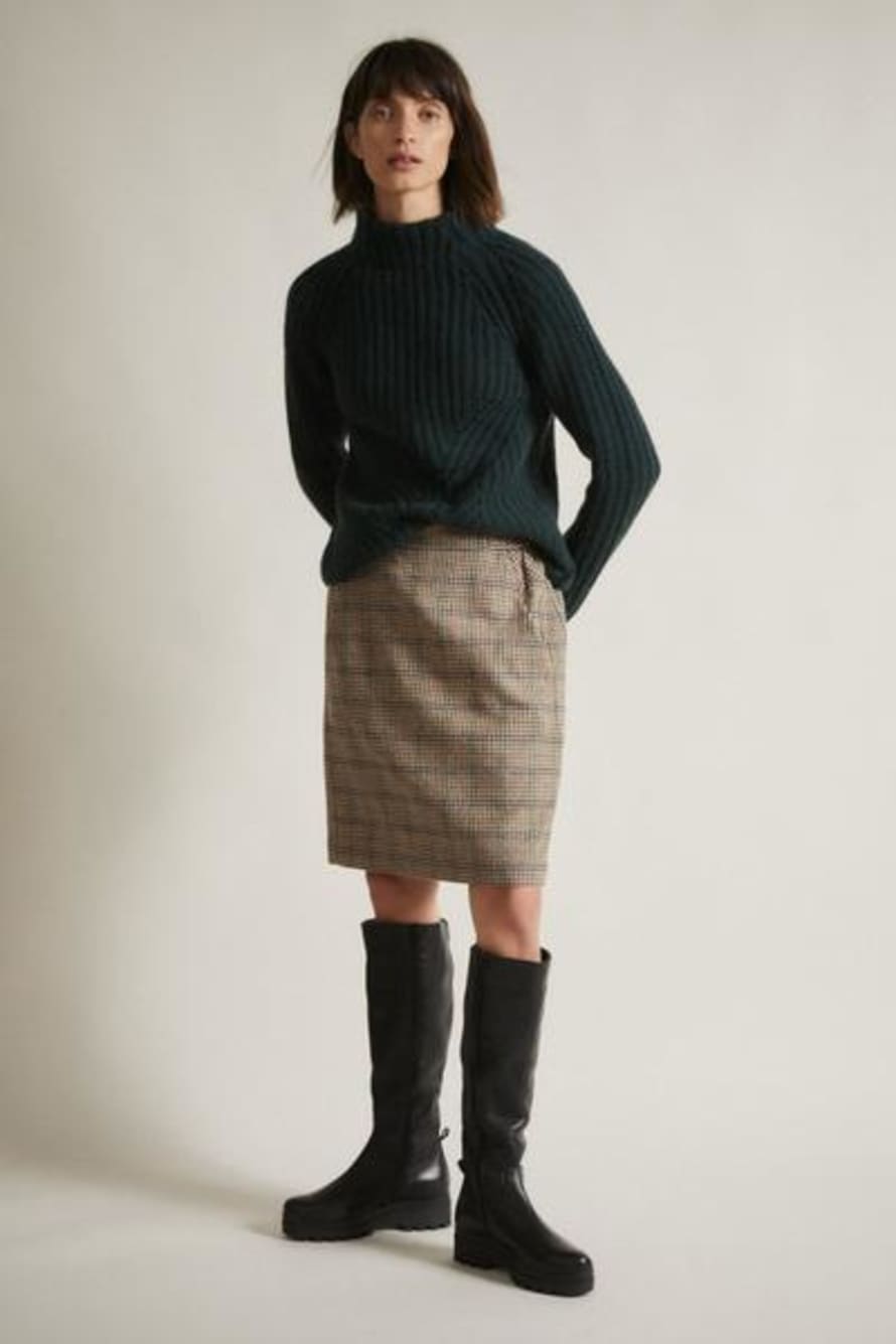 Lanius Glen Check Merino Wool Skirt