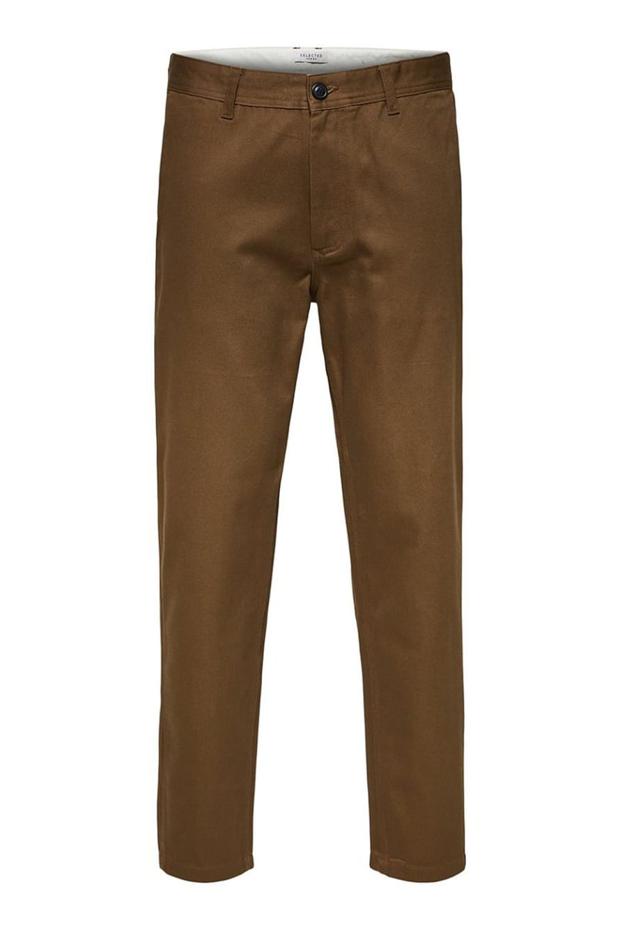 Selected Homme Teak Brown Max Twill Trousers