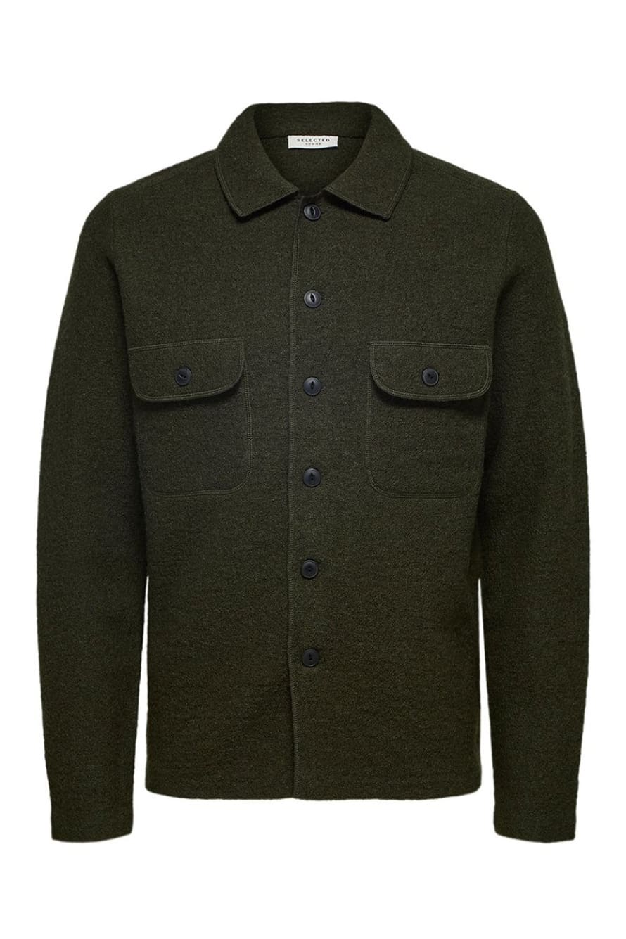 Selected Homme Forest Green Neal Workwear Cardigan
