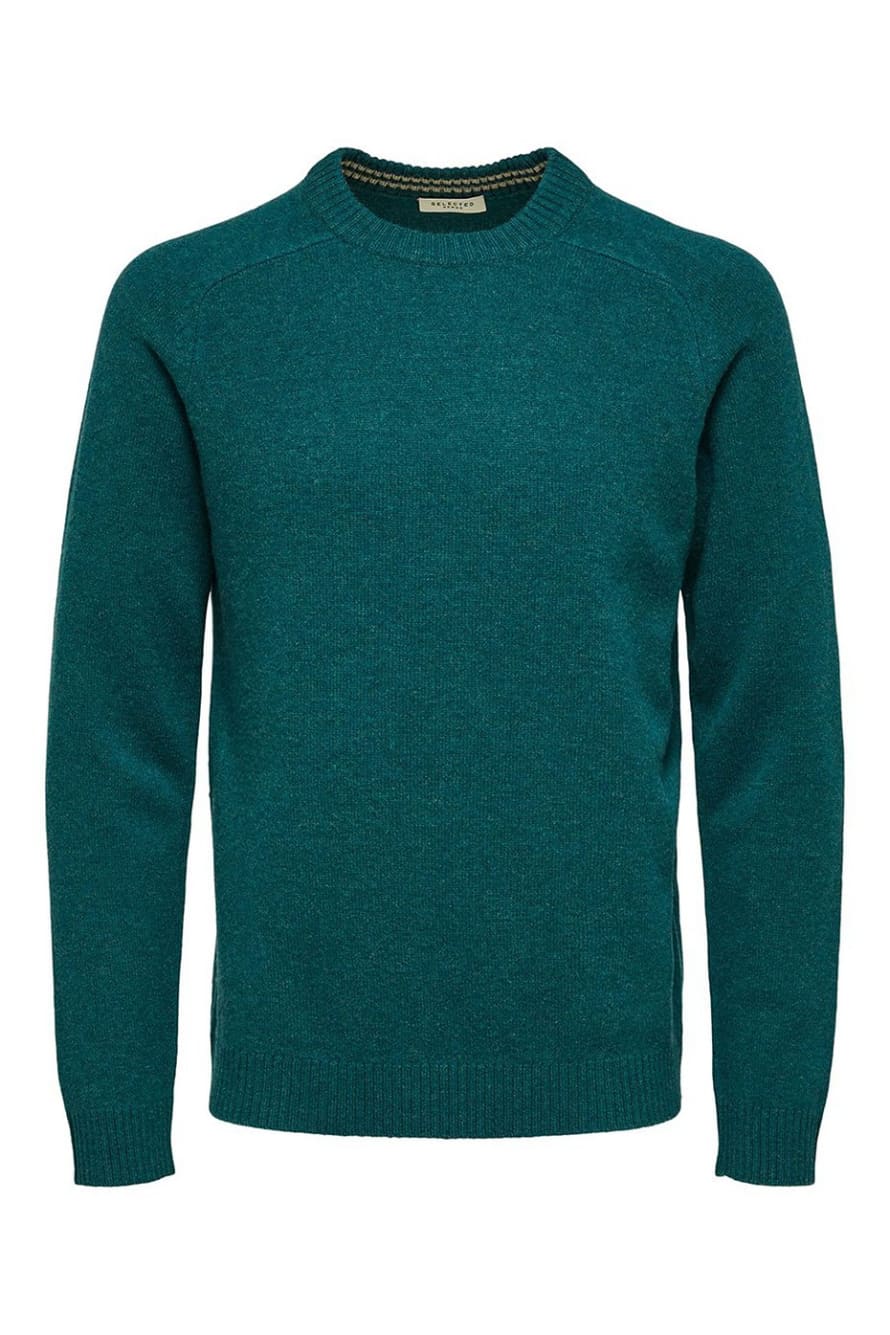 Selected Homme Green Coban Lambswool Knit