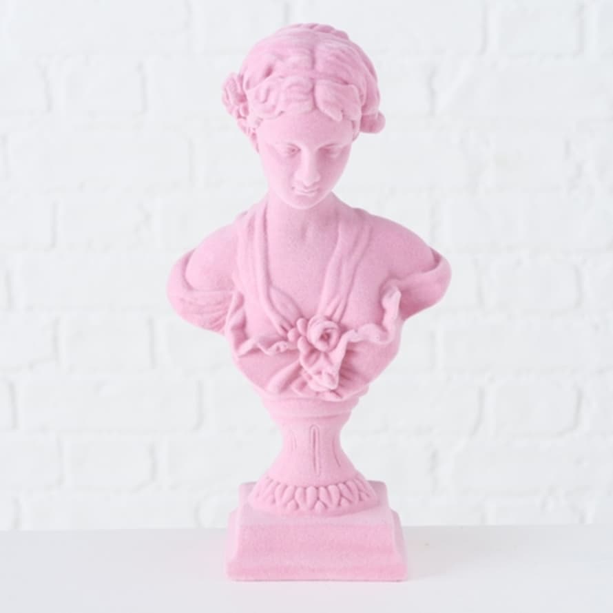 &Quirky Pink Flocked Delya Goddess Bust