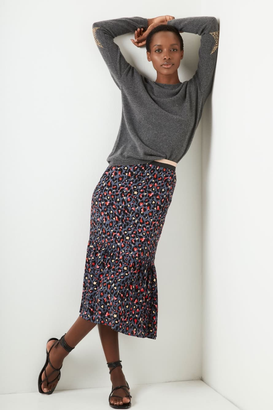 Trouva: Layla Leopard Print Midi Skirt
