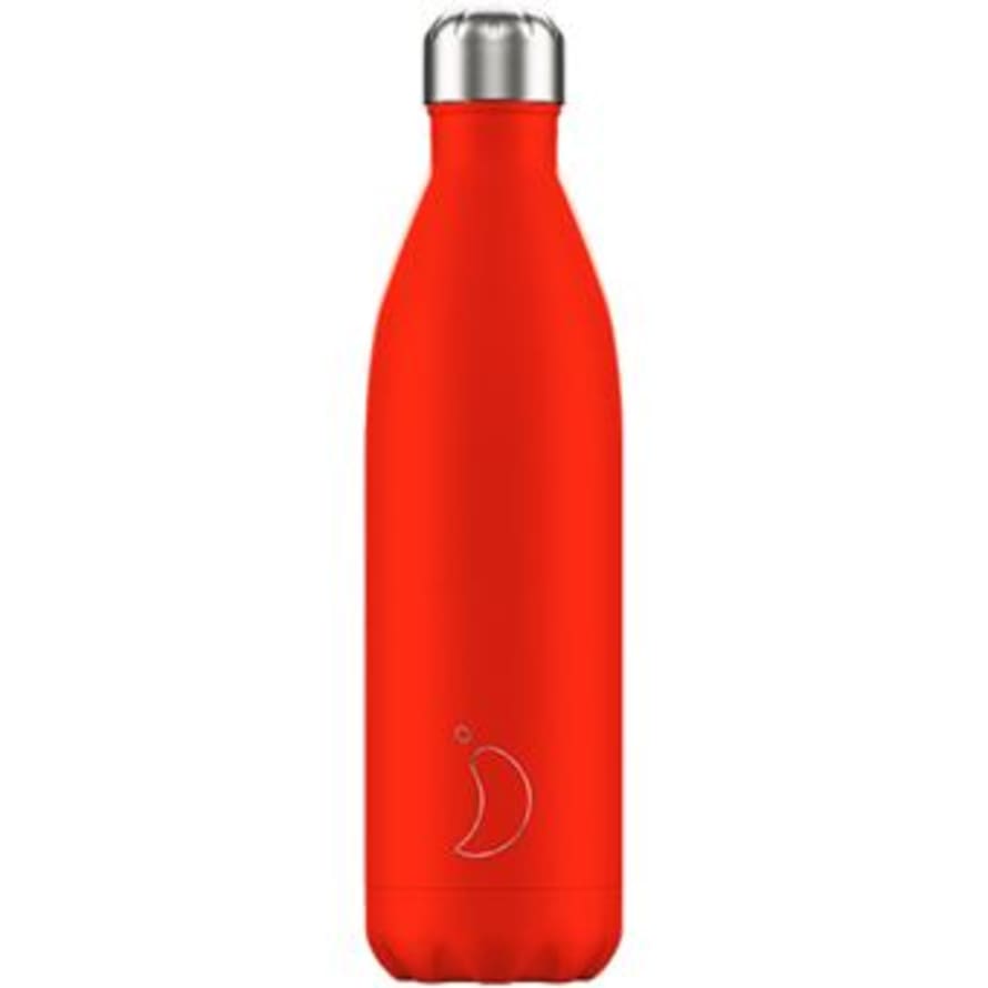 Chilly's 750ml Neon Red Stainless Steel Bottle
