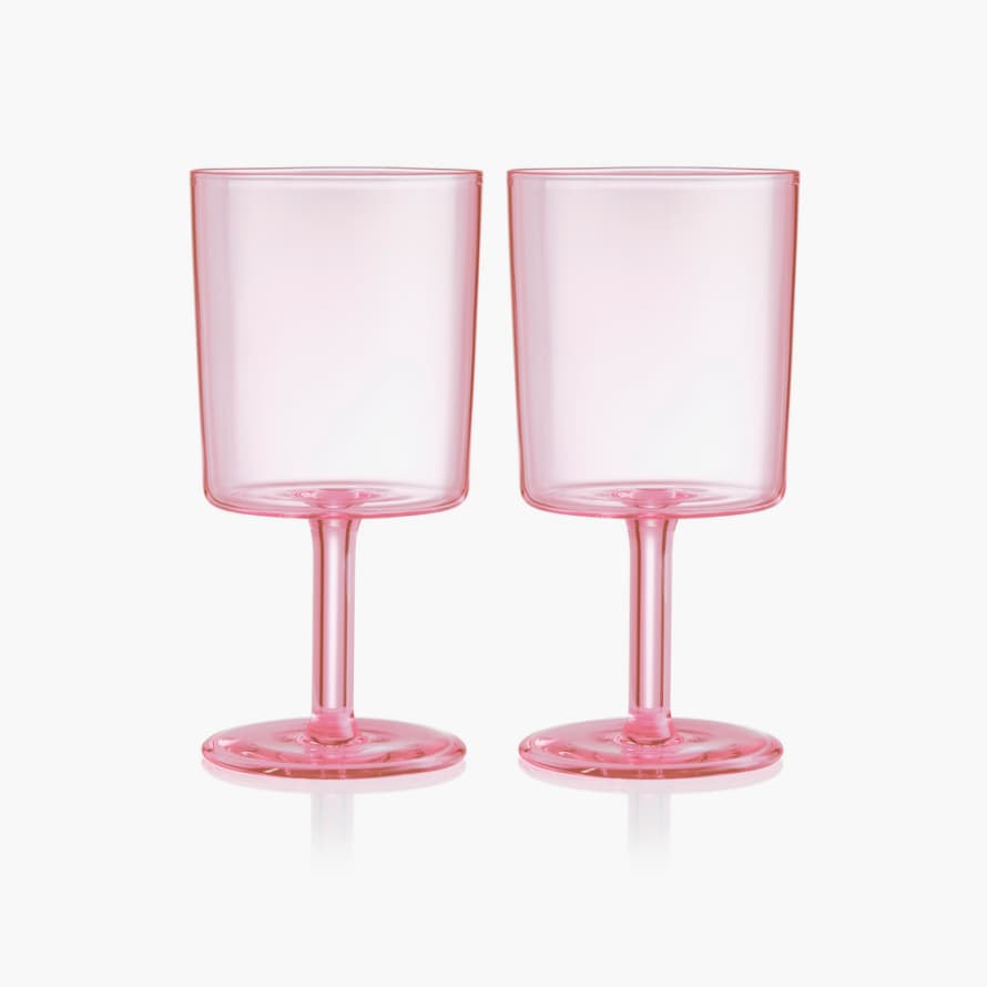 Maison Balzac Set of 2 Pink Wine Glasses