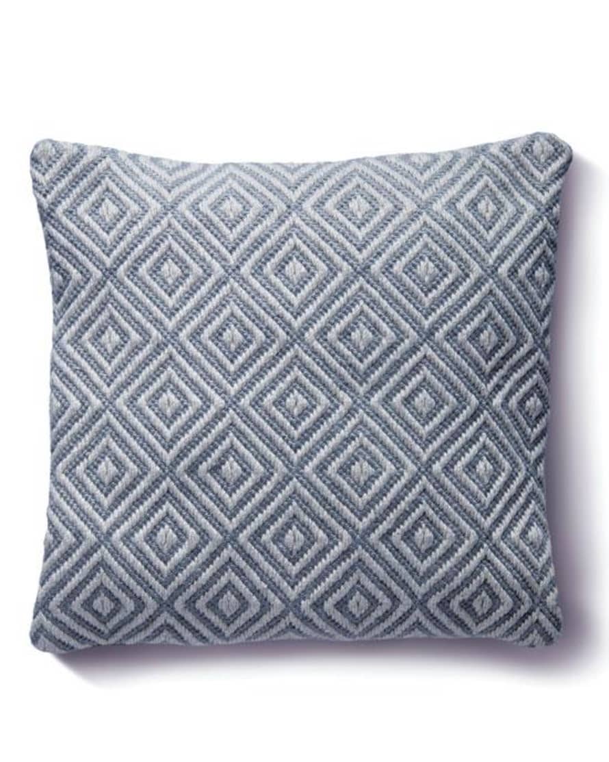 Phoenox Textiles Woven Diamond Cushion Denim Blue