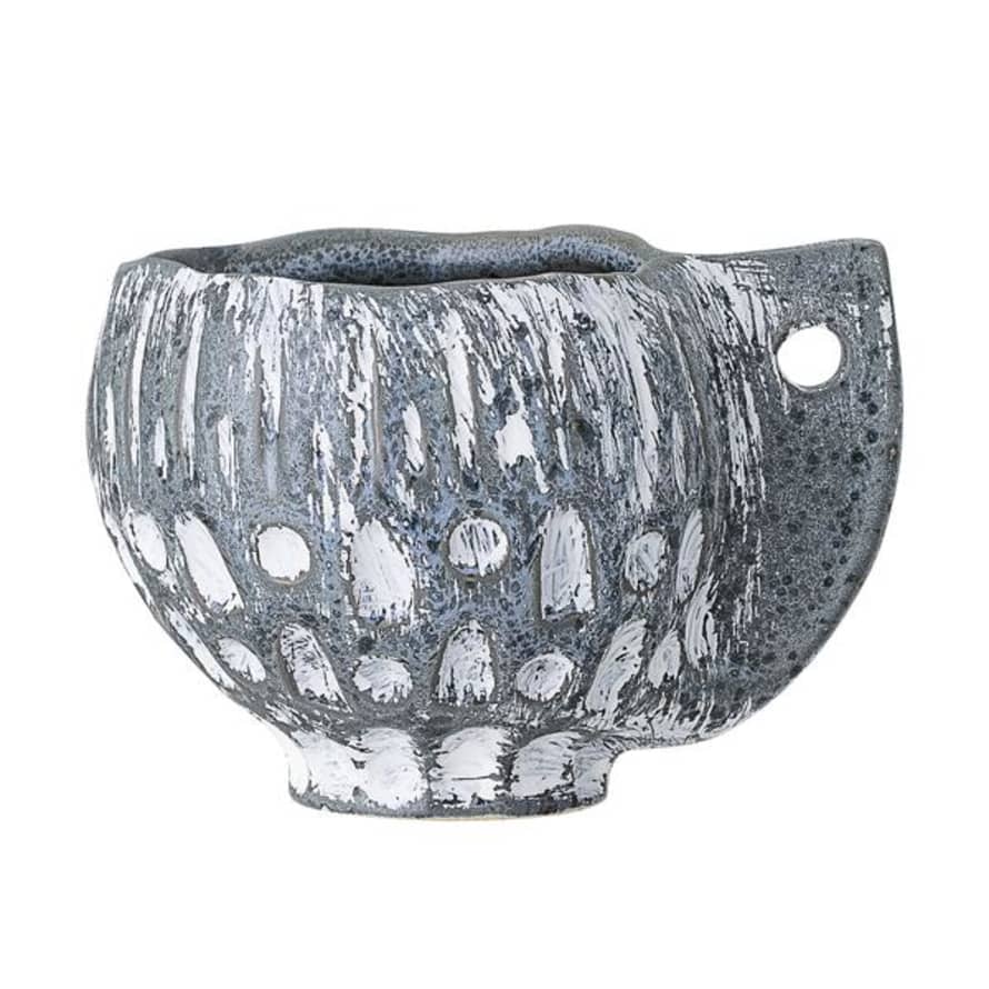 Bloomingville Small Textured Blue Grey Plant Pot