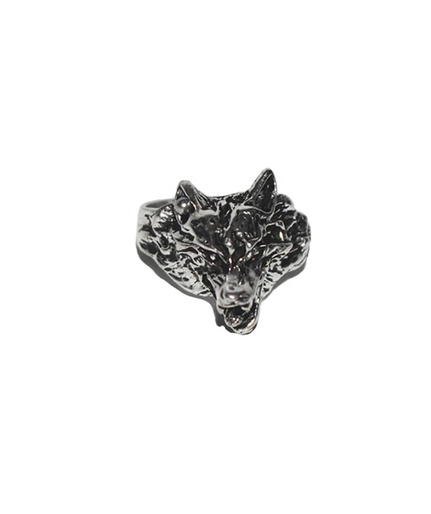 Urbiana Silver Wolf Ring