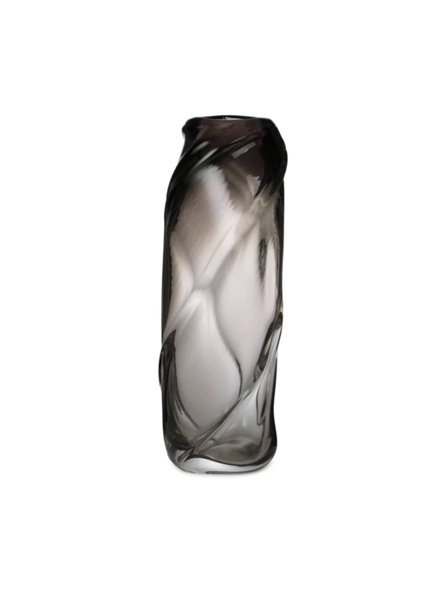 Ferm Living Water Swirl Vase Mouthblown Glass Grey