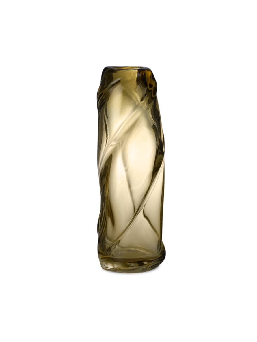Ferm Living Water Swirl Vase Mouthblown Glass Yellow