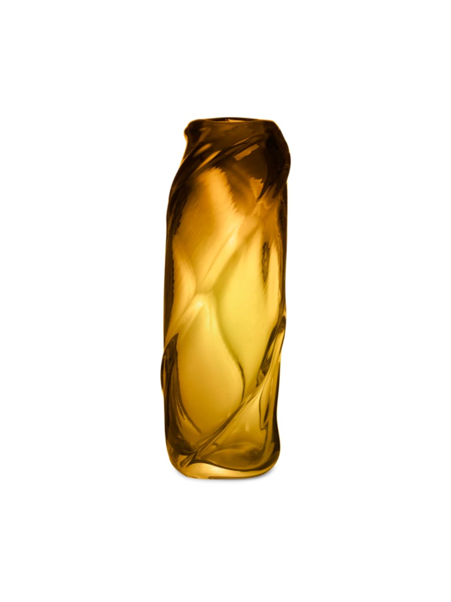 Ferm Living Water Swirl Vase Mouthblown Glass Amber