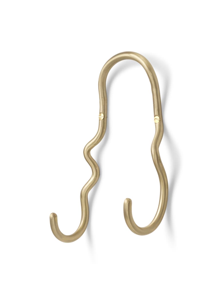 Ferm Living Curvature Double Hook Brass