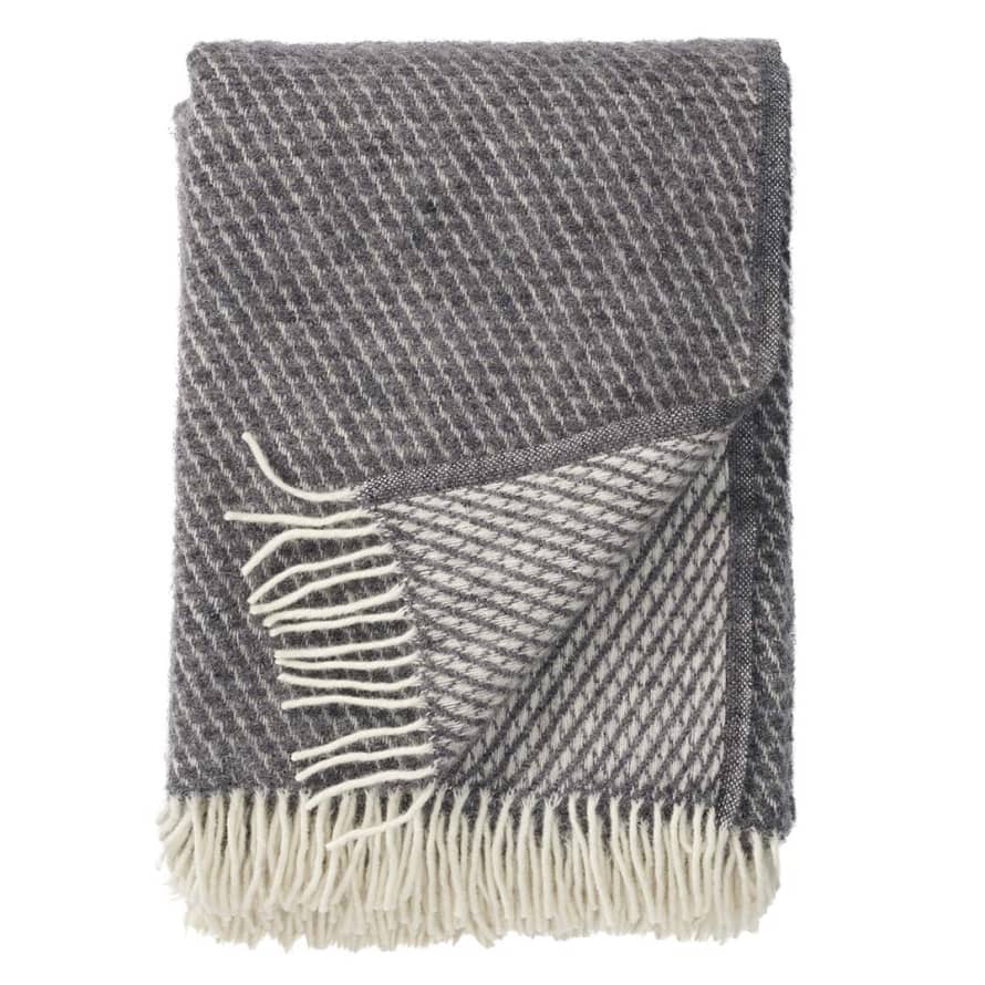 Klippan Velvet Woven Wool Throw - Grey