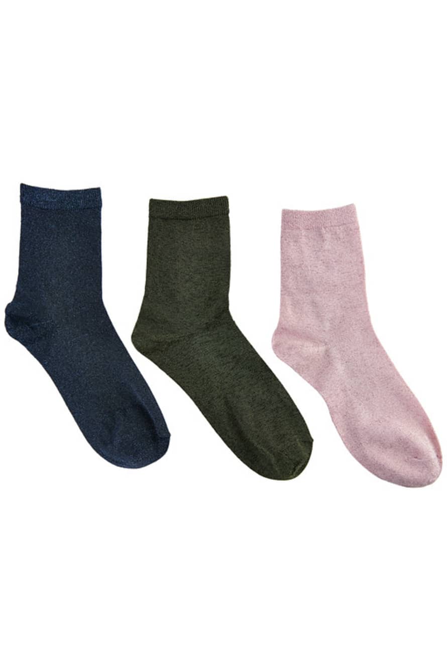 Numph Multicolour 3-Pack Glitter Socks