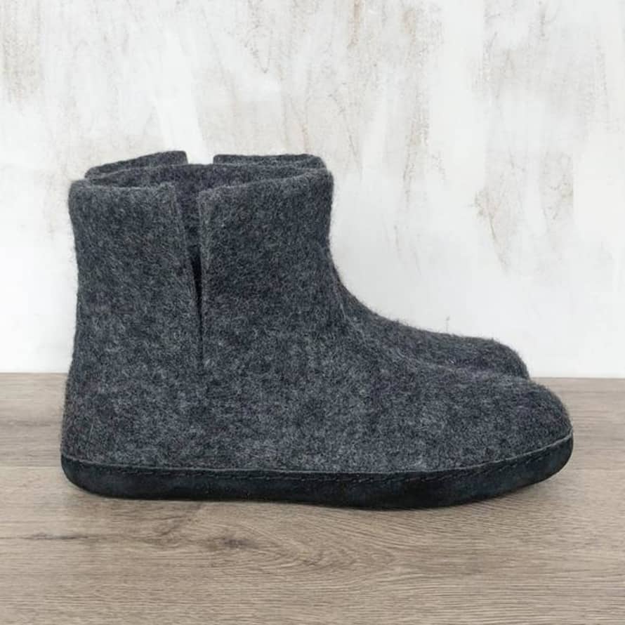 Aura Que Dark Grey Bidi Slipper Boots