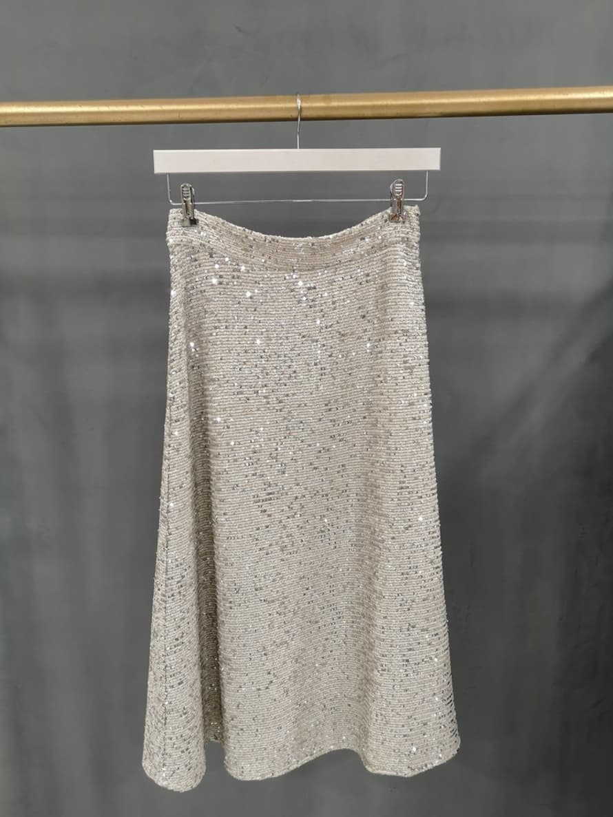 6ème galerie Silver Gray Sequin Skirt