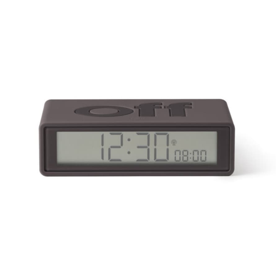 Lexon Design Grey Flip + Alarm Clock