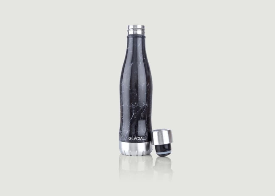 Glacial Black Marble Stainless Steel Bottle