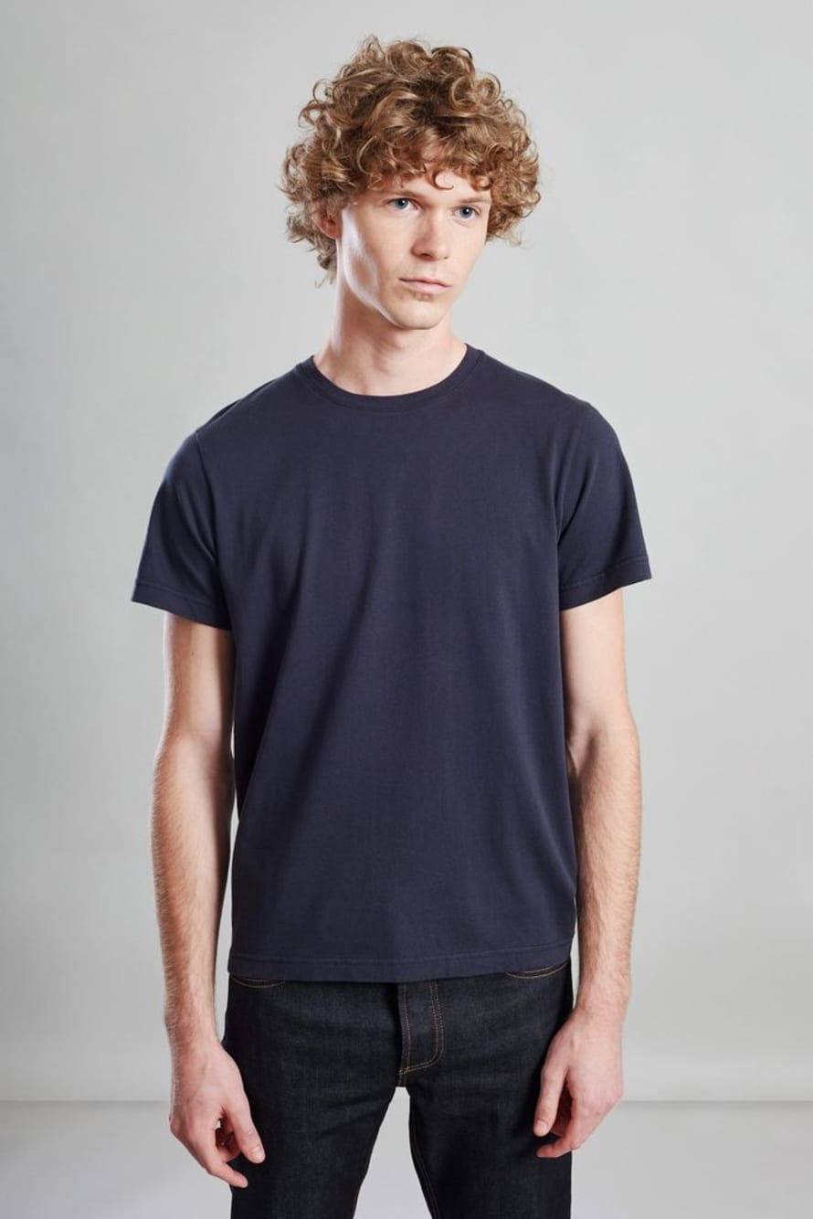 L’Exception Paris Navy Blue Organic Cotton T Shirt