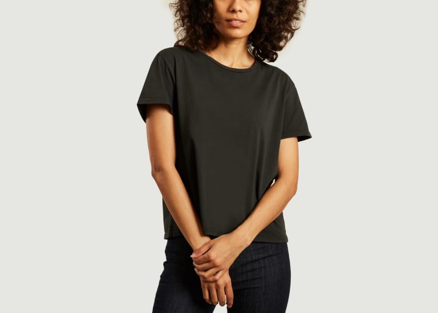 Nudie Jeans Anthracite Lisa Cropped T Shirt