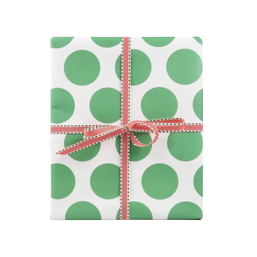 Ola 10 Sheets of Gift Wrap - Circles Green