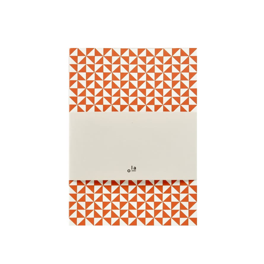 Ola Layflat Notebook - Kaffe Print in Brick Red