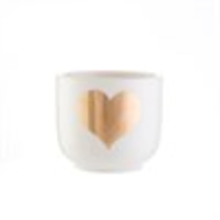 Sass & Belle  Gold and White Mini Gold Heart Planter