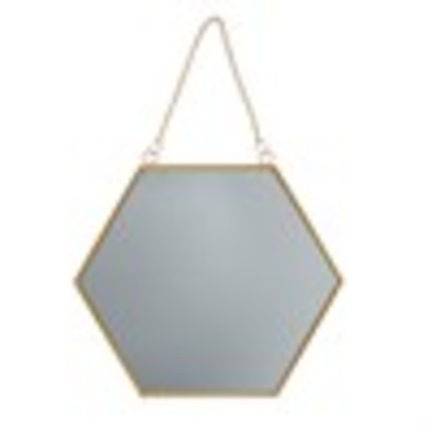 Touch Of Gold Hexagon Mirror