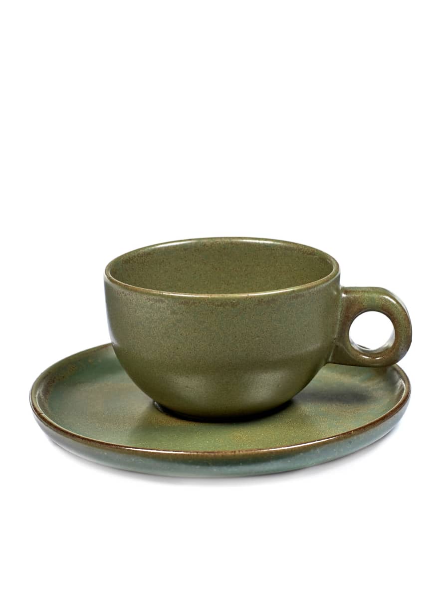 Sergio Herman for Serax Surface - Cappuccino Cup and Saucer Camo Green 